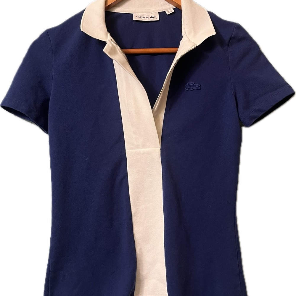 Lacoste blue RARE womens polo shirt size 36